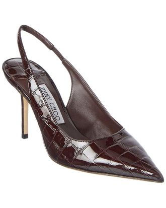 Jimmy Choo London Love 85 Croc-Embossed Leather Slingback Pump