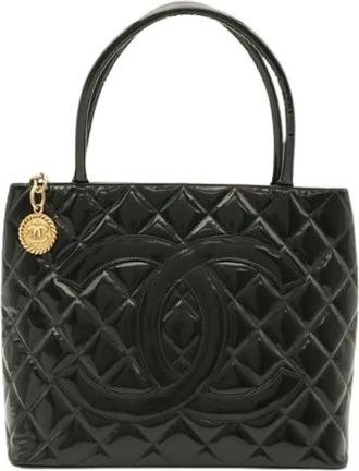 Chanel Bolso Tote de Piel Charol Pre-owned Matelasse - Pre-owned - Mujer - Negro - ONE SIZE