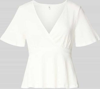 Only Regular Fit Bluse in Wickel-Optik Modell PELLY in Offwhite, Gr&ouml;&szlig;e XS