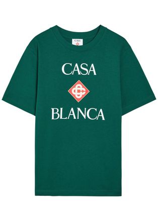 Casablanca Casablanca Logo-print Cotton T-shirt - Green - XL