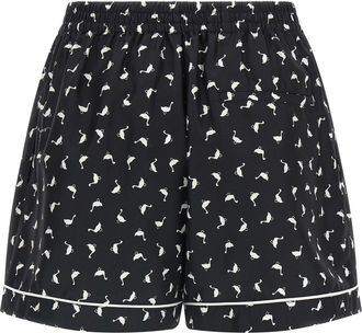 Moschino Printed Silk Twill Shorts - Black
