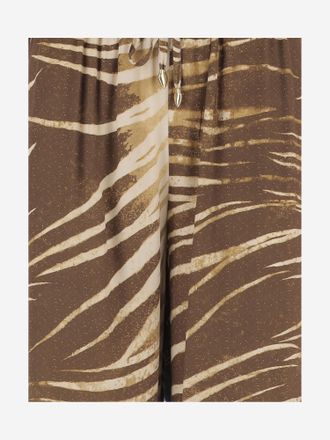 Just Cavalli Abstract Brushstroke Print Trousers - Brown