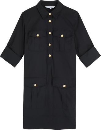 Veronica Beard Saude Stretch-cotton Poplin Shirt Dress - Black - 10 (UK14 / L)