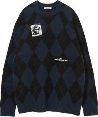 Undercover Maglione a rombi - Blu