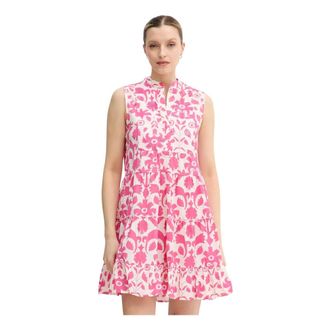 Lola Casademunt Floral Tiered Mini Dress - Dames - Korte kleedjes - Roze - S - Katoen - Kleedjes