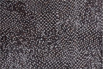 Beliani Alfombra De Piel Marr&oacute;n Y Plata 160 X 230 Cm Estilo R&uacute;stico Patchwork Akkese