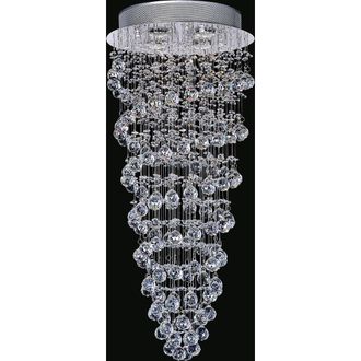CWI Lighting Double Spiral 4 Light Flush Mount With Chrome Finish