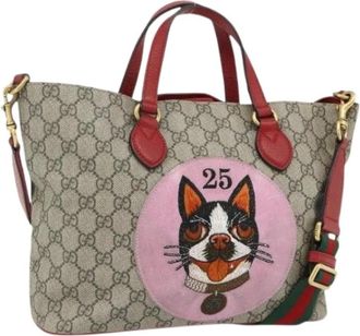 Gucci Pre-owned Handbags, female, Beige, Size: ONE SIZE Pre-owned Vintage GG Canvas Hand Bag