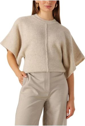 Est'seven Suzette Pix Sweater - Dames - Ronde hals truien - Beige - L - Wol - Truien & Vesten