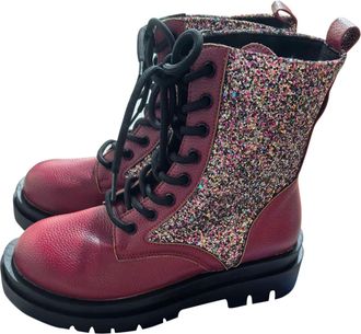 Generic Womens Ankle Boots Sequin Stylish Short Booties Round Toe Retro Low Chunky Heel Non-Slip Wide Fit Lace Up Ankle Boots Party Outdoor