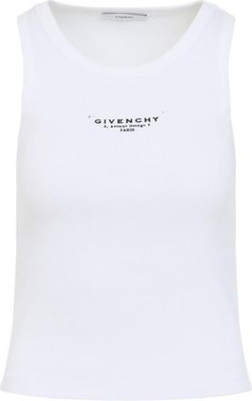 Givenchy White Logo Sleeveless Top