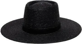 Wyeth Nyc Straw Boater Hat in Black at Nordstrom Rack