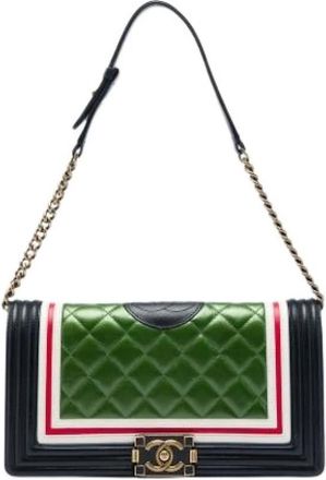 Chanel Pre-owned Boy Flap Bag - Dames - Vintage Schoudertas - Groen - ONE Size - Leer - Vintage