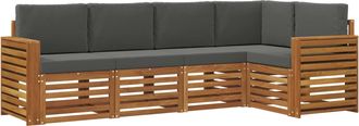 vidaXL Conjunto De Sof&aacute;s De Exterior 5 Uds. Natural Y Antracita Vidaxl