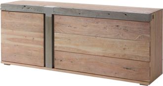 Massivmoebel24 Amsterdam 111 Credenza In Legno Di Acacia - Laccato / Natur 180x45x75