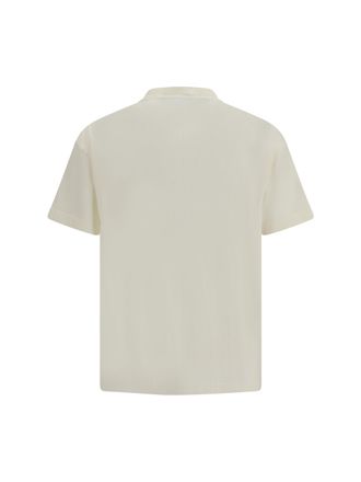 Palm Angels Ribbed Crew Neck with Chest Pocket T-Shirt - White