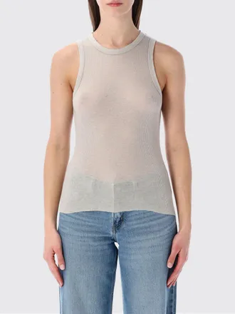 James Perse Top slim fit in cotone e cashmere con spalle scoperte