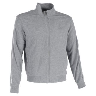 Ermenegildo Zegna Ermenegildo Zegna Embroidered Logo Zipped Track Jacket in Grey Cotton