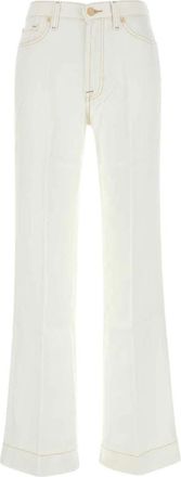 7 For All Mankind Witte Moderne Dojo Broek - Dames - Flared Jeans - Wit - W26 - Jeans