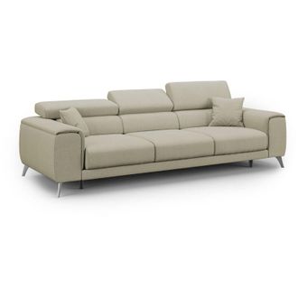 Divani.Store Divani.store - Fusion Divano con 3 sedute allungabili in tessuto smacchiabile T05 260 cm panna