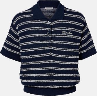 Moncler Logo striped cotton-blend polo sweater