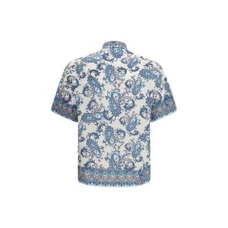 Etro Mens Blue Cotton Pattern Shirt