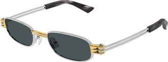 Bottega Veneta BV1381S 003 Mens Sunglasses Silver Size 50