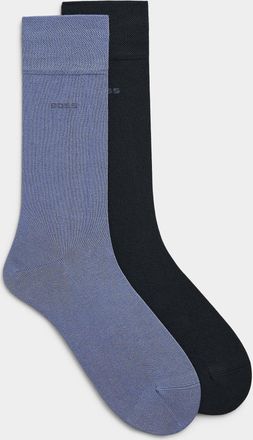 BOSS Mens Solid bamboo viscose dress socks 2-pack