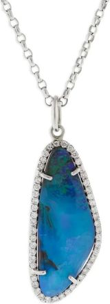 Irene Neuwirth 18K white gold Irene diamond and opal necklace - Argento