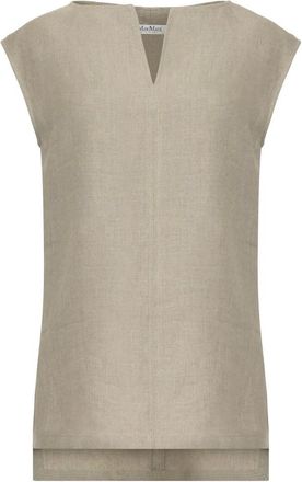 Max Mara Overhemden, Dames, Beige, 2Xs, Linnen, Colimbo Linnen Blouse
