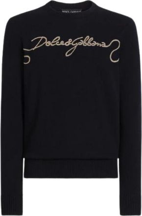 Dolce & Gabbana Truien - Heren - Ronde hals truien - Blauw - L - Truien & Vesten