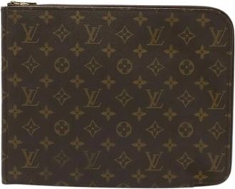Louis Vuitton Pre-owned Monogram Poche Document Clutch - Heren - Vintage Clutch - Bruin - ONE Size - Vintage