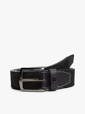 Tommy Hilfiger Denton Flag Plaque Suede Belt