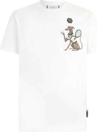 Philipp Plein Round Neck T-Shirt Tennis Pet Patch