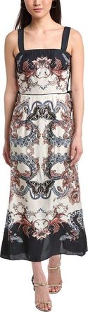 Marchesa Twill Square Neck Sleeveless Dress