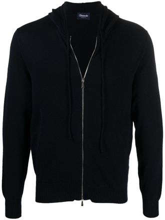 Drumohr Hoodie met rits - Blauw