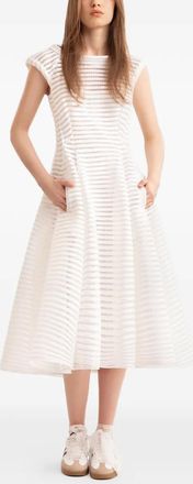Gemy Maalouf striped midi dress - women - Fabric - 6 - White