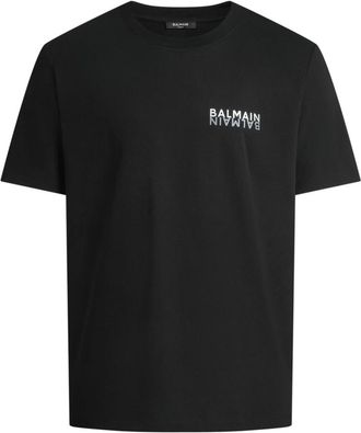 Balmain Mirror T-shirt - Heren - T-shirts - Zwart - 2XL - Katoen - Tops