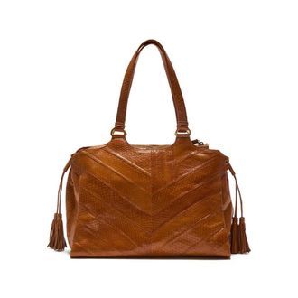 Maliparmi Maliparmi, Tassen, Dames, Geel, ONE Size, Katoen, Exotic Stripes Shopping Bag