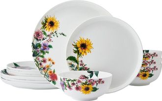 Mikasa Garden Of Petals 12Pc Bone China Dinnerware Set, Service For 4