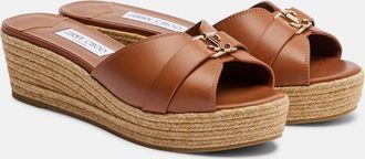 Jimmy Choo London Alpargatas con cu&ntilde;a Leda de piel con cu&ntilde;a