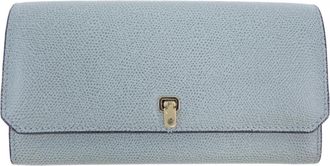 Valextra Gray Leather Long Wallet (Tri-Fold) (Pre-Owned)