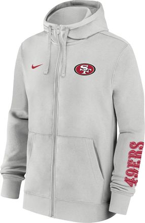 Nike San Francisco 49ers Club Nike Mens NFL Full-Zip Hoodie in Grey | 01NC0BB9B-1LR