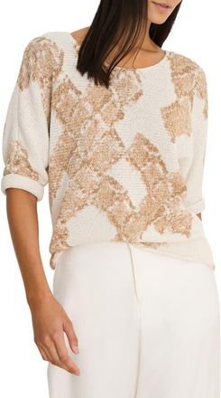 Nic+Zoe Cobblestone Stamp Sweater in Neutral Multi at Nordstrom, Size Xx-Large