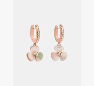 Kate Spade New York Womens Disco Pansy Drop Earrings in White