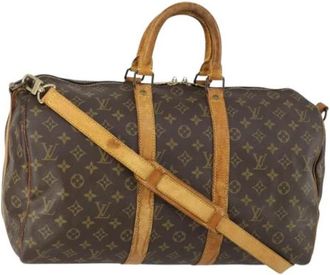 Louis Vuitton Pre-owned Canvas Weekendtas - Dames - Vintage Weekendtas - Bruin - ONE Size - Vintage