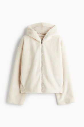 H&M Zip-through Hoodie in Cream at Nordstrom, Size Xx-Large