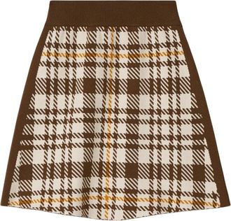 Rodebjer Eco Geruite Stijlvolle Top - Dames - Korte rokken - Bruin - XS - Katoen - Rokken