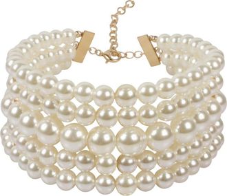 Liv Oliver 18K Plated 10Mm - 12Mmmm Pearl Necklace