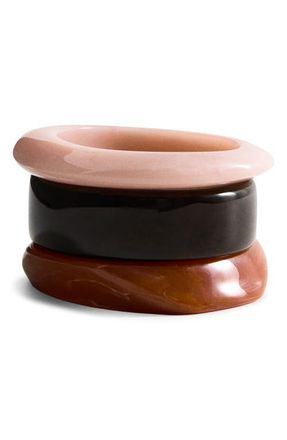 Mango Set of 3 Bangle Bracelets in Brown at Nordstrom